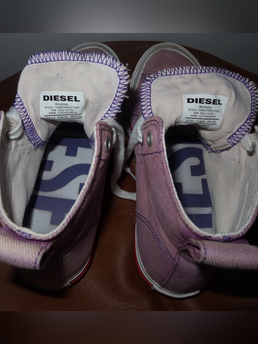 Diesel Pink High-Top Canvas Sneakers View 4